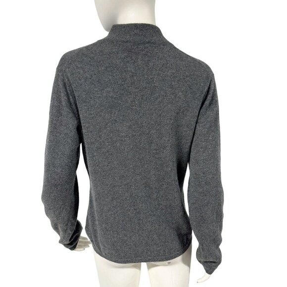 Forte Cashmere Charcoal 100% Cashmere Mock Turtleneck Sweater Womens Sz L Large - Picture 4 of 7
